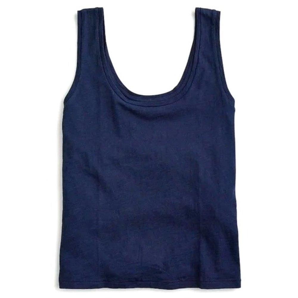 Classic Navy J.Crew Vintage Cotton Scoopneck Tank | Relaxed Size Small